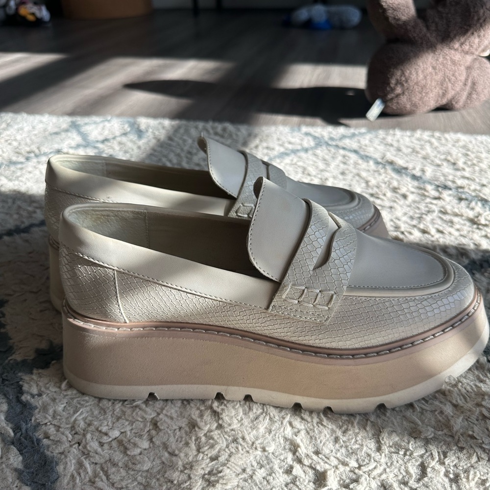 Women's Cream Platform Loafers
